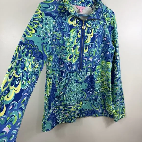 Lilly Pulitzer Skipper Popover Zip Jacket Sea Blue Lilly's Lagoon UPF 50+ Beach - Picture 5 of 12